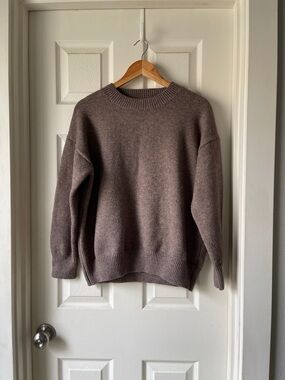 Mocha Brown Crewneck Knit Sweater